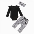 thumbnail image 1 of Enyan Infant Baby Girls Outfits Newborn Girl Clothes Long Sleeve Ruffle Romper Pant with Cute Headband 3-Piece Winter Set, 1 of 5