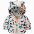 thumbnail image 1 of Enyan Infant Baby Winter Puffer Jacket 12M-6T Cute Cartoon Print Bear Ear Hood Warm Coat for Toddler Boys Girls, 1 of 7