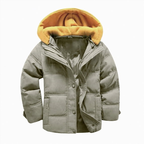 Enyan Kid Boy Winter Puffer Jacket with Hood Toddler Little Boys Cozy Windproof Zip Up Casual Coat for Outdoors School