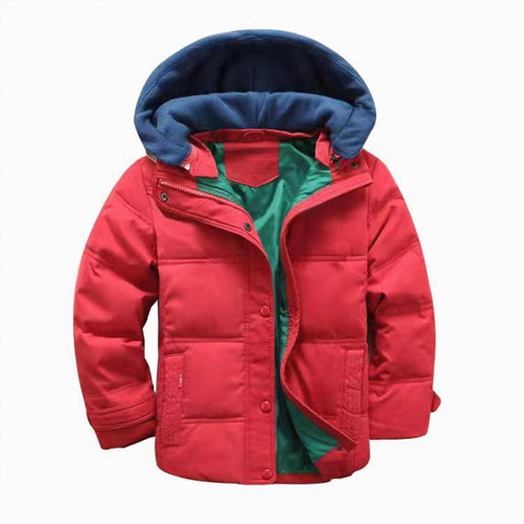 Enyan Kid Boy Winter Puffer Jacket with Hood Toddler Little Boys Cozy Windproof Zip Up Casual Coat for Outdoors School