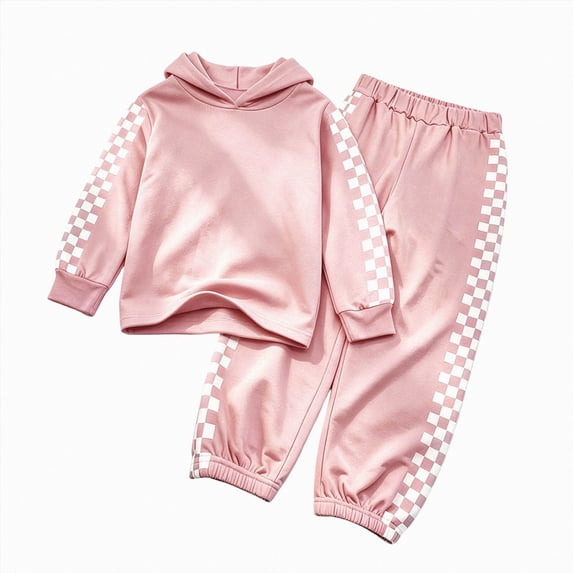 Enyan Kids 2 Piece Outfits Girls Crop Tops Hoodies Long Sleeve Fashion Sweatshirts and Sweatpants,7-8 Years