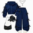 thumbnail image 1 of Enyan Kids Clothes Girls 2-Piece Outfits Long Sleeve Sweatshirt & Wide Leg Pants Set, 1 of 6
