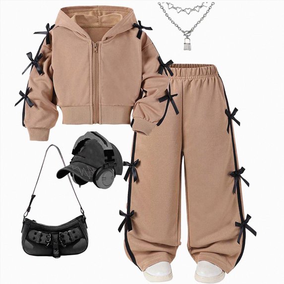 Enyan Kids Clothes Girls 2-Piece Outfits Long Sleeve Sweatshirt & Wide Leg Pants Set