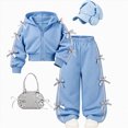 thumbnail image 1 of Enyan Kids Clothes Girls 2-Piece Outfits Long Sleeve Sweatshirt & Wide Leg Pants Set, 1 of 6