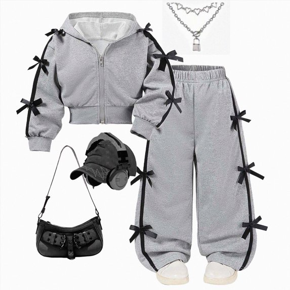 Enyan Kids Clothes Girls 2-Piece Outfits Long Sleeve Sweatshirt & Wide Leg Pants Set