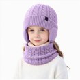 thumbnail image 1 of Enyan Kids Winter Hat Unisex Boys Girls Warm Thick Fleece Lined Knit Beanie with Earflaps, 1 of 4