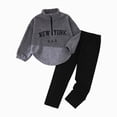 thumbnail image 1 of Enyan Little Girl Fall Winter Clothes 4T 5T 6T 7T Fleece Long Sleeve Zip Neckline Top and Jogger Pants Outfit Set (3-4 Years), 1 of 7