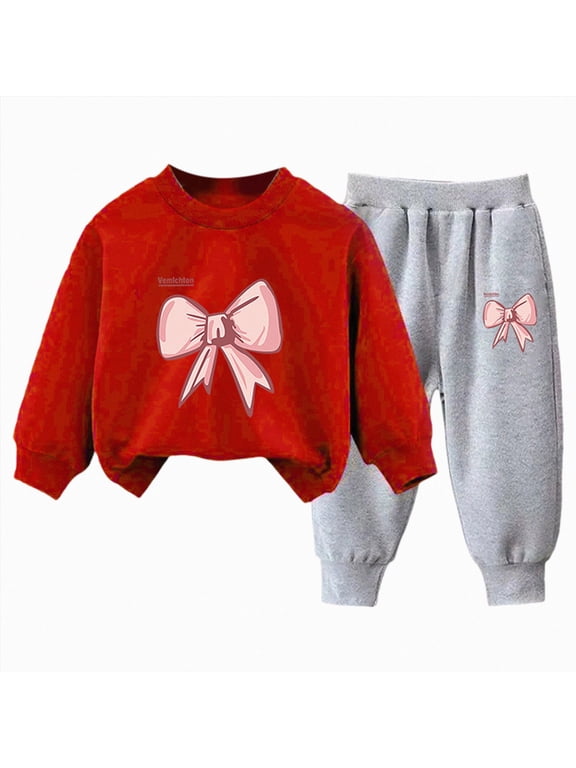 Little Girls Clothes Size 3T 4T 5T 6T 7T Kids Girl Outfits Long Sleeve Sweatshirt+Pnats 2-Piece Set