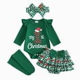 thumbnail image 1 of Enyan My First Christmas Baby Girl Outfit Newborn Infant Girl Long Sleeve Top Tutu Dress Headband and Socks 4PCS Clothes Set, 1 of 9