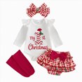 thumbnail image 1 of Enyan My First Christmas Baby Girl Outfit Newborn Infant Girl Long Sleeve Top Tutu Dress Headband and Socks 4PCS Clothes Set, 1 of 9