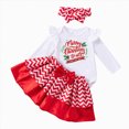 thumbnail image 1 of Enyan Newborn Baby Girl Christmas Clothes Toddler Cute Outfits Infant Long Sleeve Romper Tutu Skirt + Headband Set 3Pcs, 1 of 9