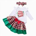 thumbnail image 1 of Enyan Newborn Baby Girl Christmas Clothes Toddler Cute Outfits Infant Long Sleeve Romper Tutu Skirt + Headband Set 3Pcs, 1 of 9