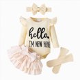 thumbnail image 1 of Enyan Newborn Baby Girl Outfit Ruffle Romper Tiered Tutu Dress Shorts Headband Socks Coming Home Clothes Set（Size 1-3 Months）, 1 of 8