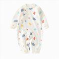thumbnail image 1 of Enyan Newborn Baby Romper Unisex Cotton Bodysuit for Infant Baby Boys Girls Long Sleeve Button Jumpsuits(Blue,12-18 Months), 1 of 5
