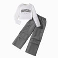 thumbnail image 1 of Enyan Teen Girl Clothes 8Y 9Y 10Y 11Y 12Y Fall Winter Long Sleeve Tees Top+Cargo Pant Tween 2-Piece Trendy Outfits Set, 1 of 8