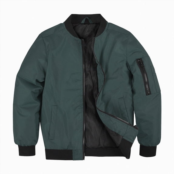 Enyan Teens Bomber Jacket Lightweight Casual Spring Fall Windbreaker Zip Up Coat with Pocket for Boys Girls