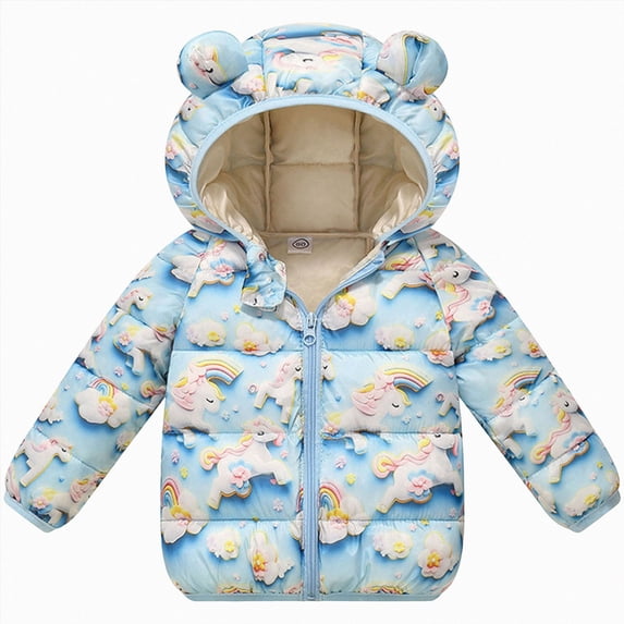 Enyan Toddler Baby Boy Girl Winter Coat Baby Puffer Jacket Kid Hooded Fall Warm Clothes