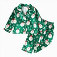 thumbnail image 1 of Enyan Toddler Girl Christmas Clothes Cute Santa Claus Print Button Up Shirt Top Pants Set for Loungewear Casualwear, 1 of 6