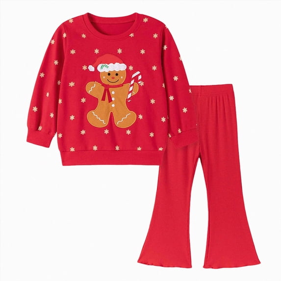Enyan Toddler Girl Christmas Outfit Fall Winter Clothes Long Sleeve Crewneck Top and Legging Pant 2Pcs Set