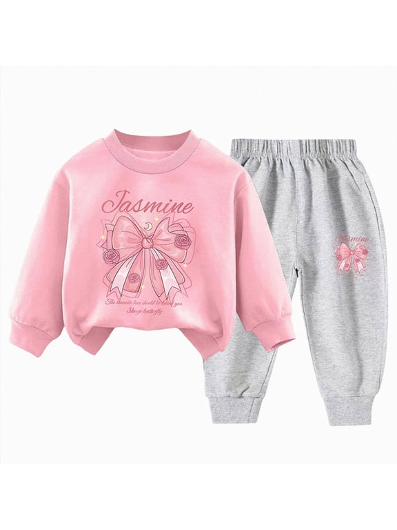 Toddler Girl Clothes 3T 4T 5T 6T 7T Little Girls Outfits Round Neck Cute Top+Pants Set for Fall Winter