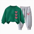thumbnail image 1 of Enyan Toddler Girl Clothes Fall Winter Outfits Long Sleeve Graphic Print Top+Pants Set for 3-7Y Girls, 1 of 4