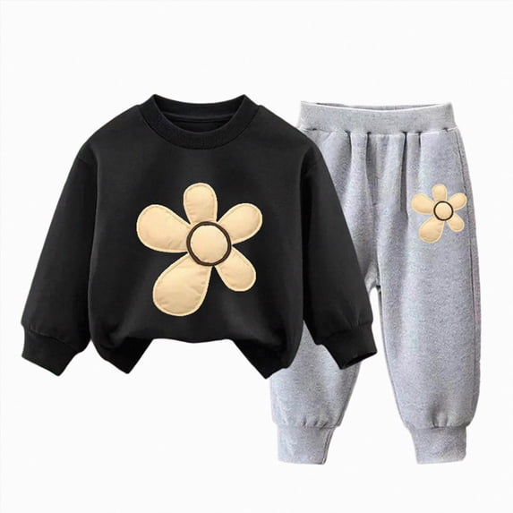 Enyan Toddler Girl Outfits 3T 4T 5T 6T 7T Girls Clothes Fall Winter Long Sleeve Shirt Top+Pants Set