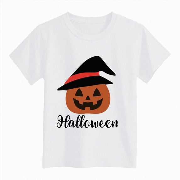 Enyan Toddler Halloween Shirts Boys Pumpkin Face Tshirts Kids Fall Spooky Season Short Sleeve Graphic Tee Tops