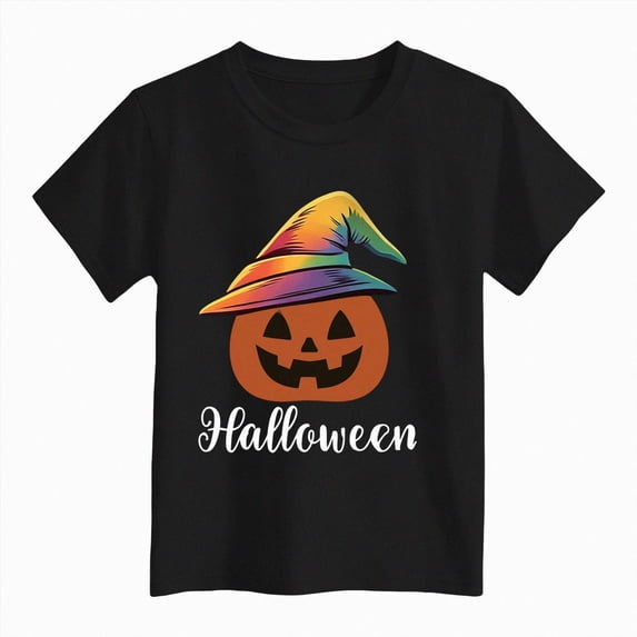 Enyan Toddler Halloween Shirts Boys Pumpkin Face Tshirts Kids Fall Spooky Season Short Sleeve Graphic Tee Tops