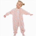 thumbnail image 1 of Enyan Unisex Girls Boys Cute Onesie Soft Warm Sleeping Bags for Toddler Kids Zip Up Long Sleeve Bodysuit Cute Fall Winter Sleepwear Pajamas Pink,2-3 Years, 1 of 5