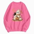 thumbnail image 1 of Enyan Women Halloween Shirt Pumpkin Shirts Funny Ghost Graphic Tee Fall Long Sleeve Autumn Tops Halloween Tshirts for Women Hot Pink,M, 1 of 6
