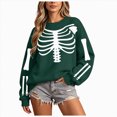 thumbnail image 1 of Enyan Women'S Halloween Sweatshirt Funny Skeleton Shirts Long Sleeve Holiday Fall Tee Tops Womens Halloween Shirts Green,M, 1 of 2