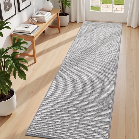 Enyhom 2'x8' Gray Runner Rug for Hallway,Washable Non Slip Kitchen Runner Rugs for Entryway,Laundry Room,Bedroom