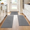 thumbnail image 1 of Enyhom 3 Piece Gray 3D Geometric Kitchen Rug,Machine Washable Nonslip Kitchen Mats for Floor, Anti Fouling and Water Absorption Protects the Floor, 1 of 6
