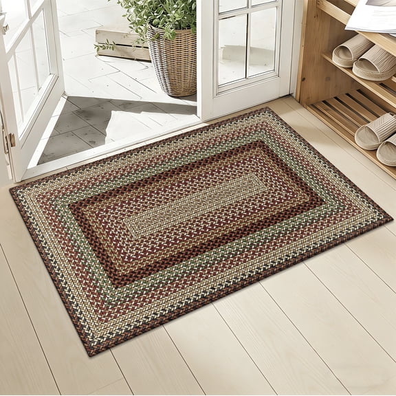Enyhom Front Door Mat 24" x 36" Heavy Duty Durable Welcome Mat for Outdoor Indoor, Dirt Trapper Doormat ,Red