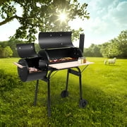 Enyopro 25.10" Charcoal Barrel Grill with Offset Smoker