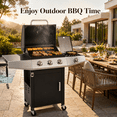 thumbnail image 1 of Enyopro 40000BTU Propane Gas Grill, 3 Burner Stainless Steel Barbecue Grill with Side Burner, Brush and Built-in Thermometer for Outdoor BBQ Patio Backyard, 1 of 10