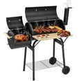 thumbnail image 1 of Enyopro Charcoal Grill, Portable BBQ Grill & Smoker Combo, with Offset Smoker and Wood Shelf, Thermometer, Wheels, for Outdoor Picnic, Patio, Backyard, Camping, 1 of 11