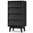 thumbnail image 1 of Enyopro 4 Drawer Dresser for Bedroom, Black Wooden Chest of Drawers, Bevel Design Modern 4 Drawer Chest Storage Dresser for Closet, Living Room, Hallway, 1 of 7