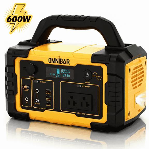 Enyopro Portable Power Station 600W Solar/Car/Wall Charging 120V AC Outdoor Emergency Power Supply, 60DB, Pure Sine Wave for Electronics with Eco Mode, Power Generator for Camping, Travel Emergency