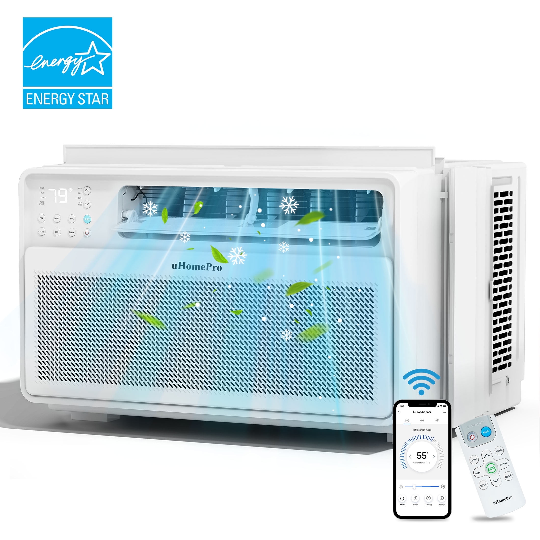 Enyopro Smart Window Air Conditioner, 10000 BTU Portable Inverter ...