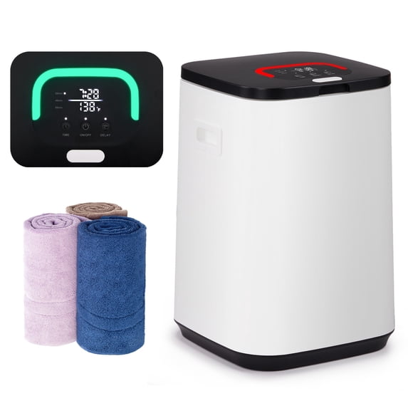 Enyopro Towel Warmer, 22L Cute Luxury Towel Warmer Bucket with Timer, LED Touch Panel & Stainless Steel Tub, Electric Towel Warmer for Bathroom with Detachable Hooks, Cord Wrap & Handle