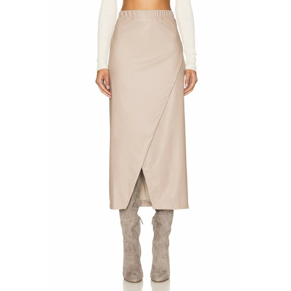 Enza Costa PUTTY Women's Leather Wrap Skirt, US 1