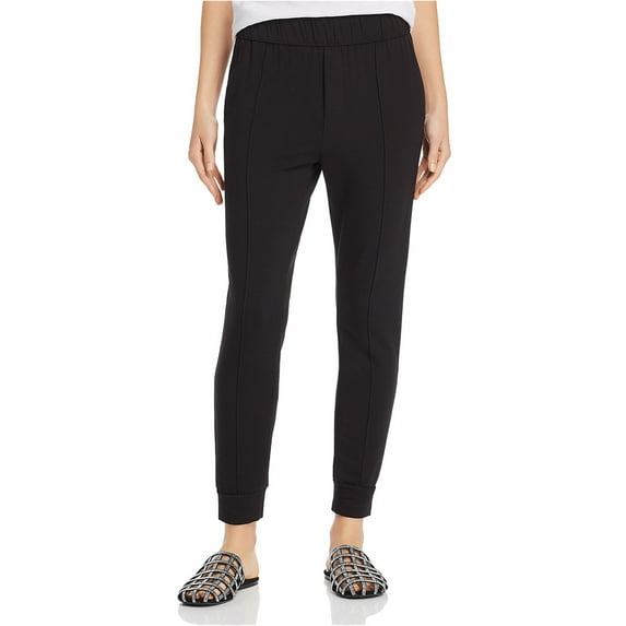 Enza Costa Womens Pintuck Casual Jogger Pants, Black, Medium