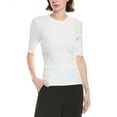 thumbnail image 1 of Enza Costa womens  Knit Half-Sleeve Linen-Blend Sweater, m, White, 1 of 3