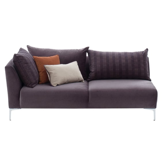 Enza Home Mayfair 2-Seater Fabric Left Hand Facing Sofa Module in Brown