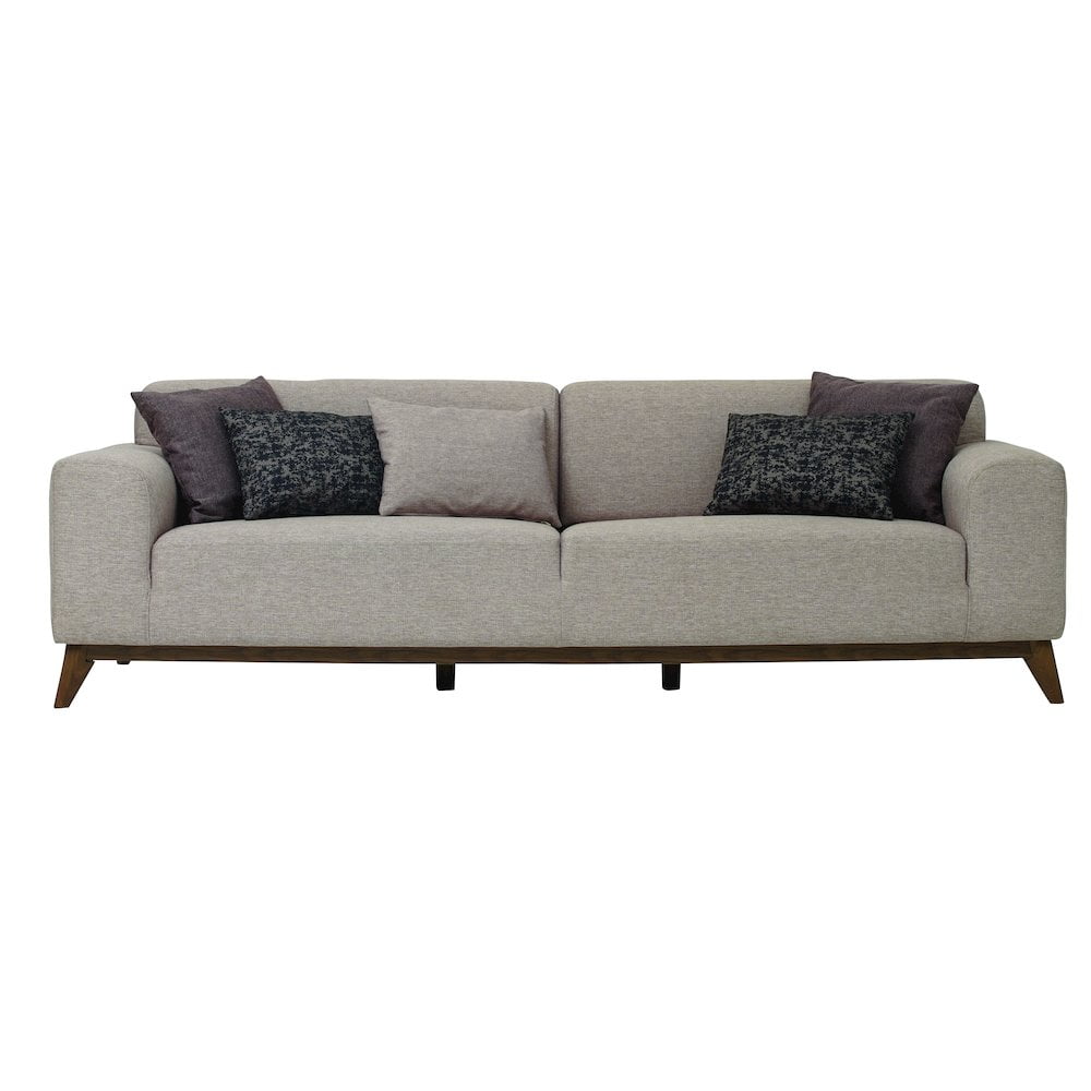 Enza Home Netha 3-Seater Fabric & Wood Sofa Bed in Cream