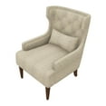 thumbnail image 1 of Enza Home Piedra Contemporary Wood & Fabric Armchair in Cream/Brown, 1 of 3