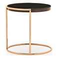 thumbnail image 1 of Enza Home Vienna 18" Wood & Metal Side Table in Burgundy Red/Gold, 1 of 1
