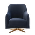thumbnail image 1 of Enza Home Vienna Fabric Swivel Armchair in Petrol Blue/Rose Gold, 1 of 5