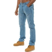 Enzo Mens Straight Leg Jeans Designer Denim Trousers